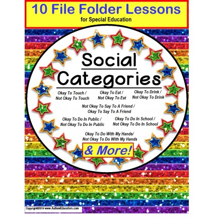 Autism CATEGORIES of Social Behavior – Okay/Not Okay SET OF 10 File Folder Activities